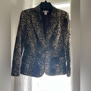 Brown and Black Animal Print Blazer